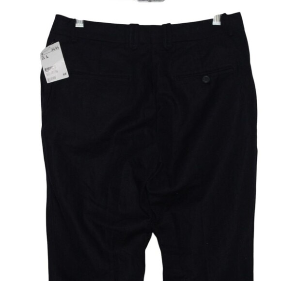 H&M Flare Leg Navy Blue Cotton Linen Blend Dress Pants Women's Size 8 - Picture 5 of 7
